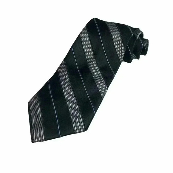 MICHAEL Michael Kors Black Striped All Silk Tie (3.5”W x 60”L) - Picture 5 of 5